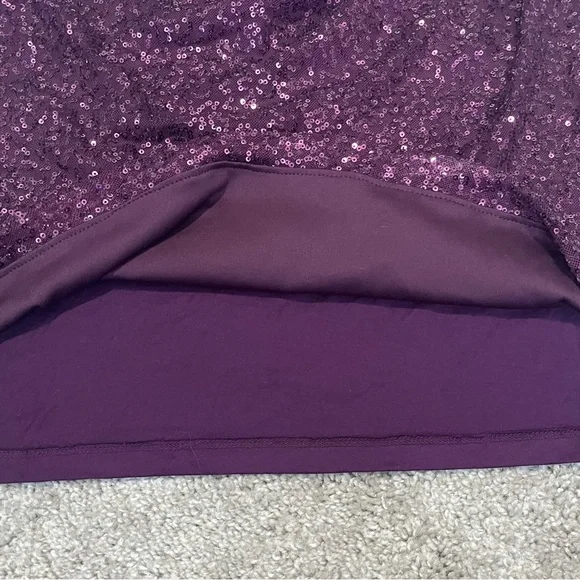 Ann Taylor size large women’s purple sequin scoop neck sleeveless top - Picture 5 of 10